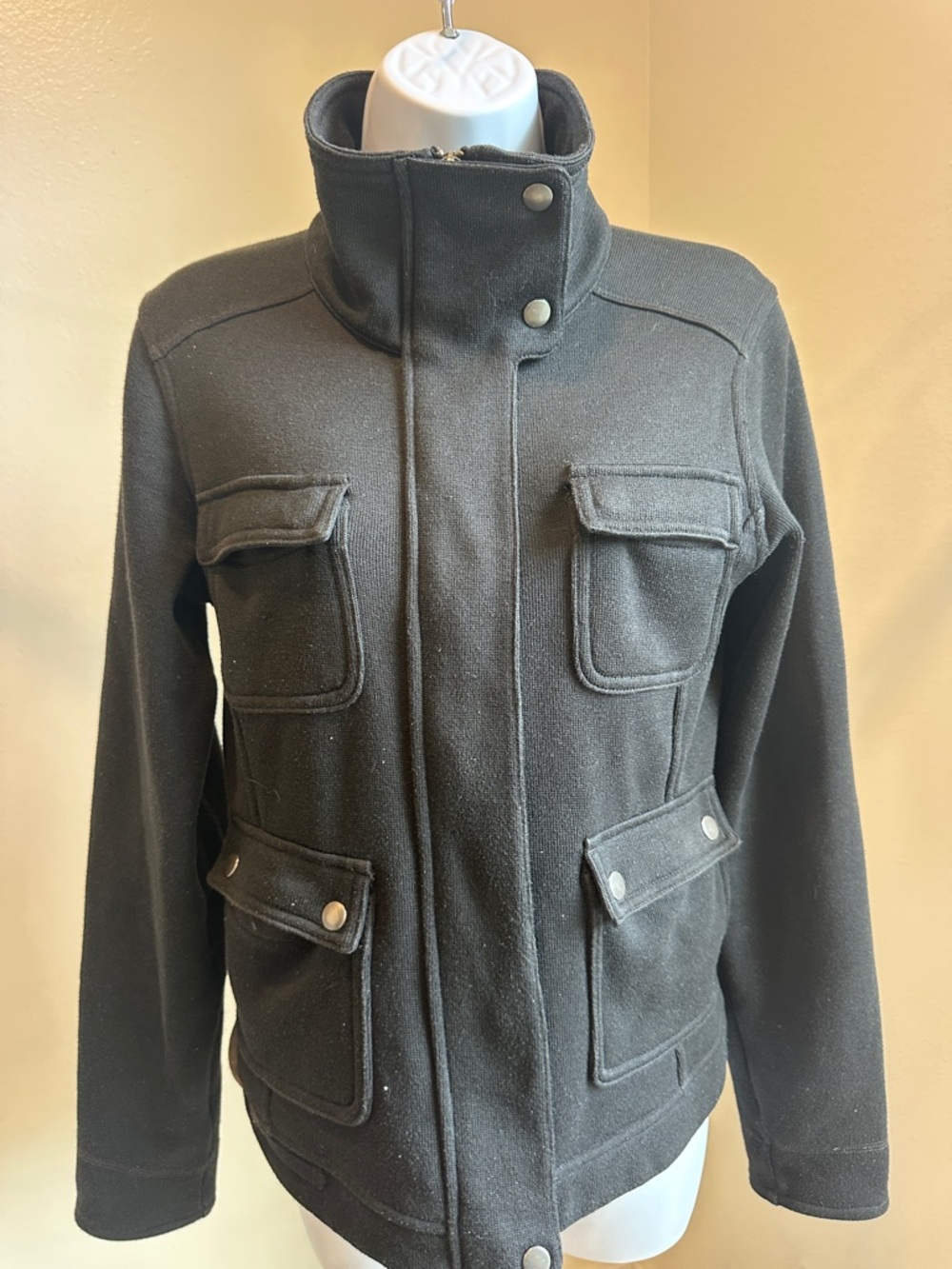 Patagonia Black Field Jacket with High Collar